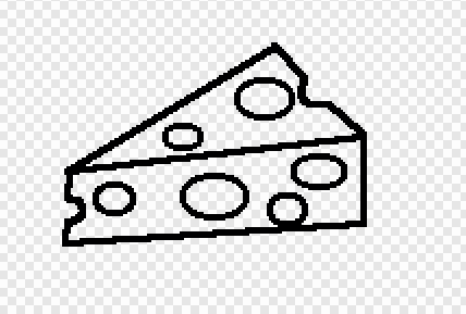 チーズの穴を描く